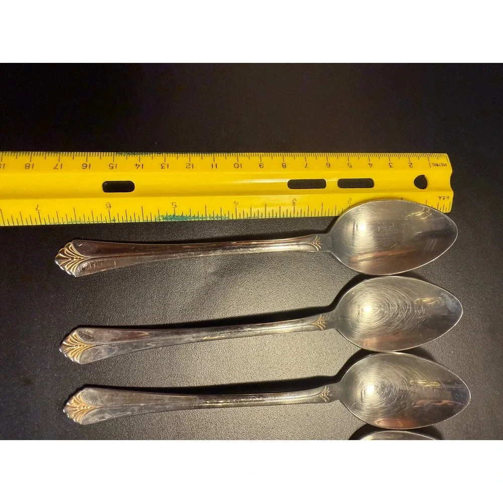 Towle Santa Barbara Gold Accent Teaspoons 18/8 Stainless Steel Set of‎ 5